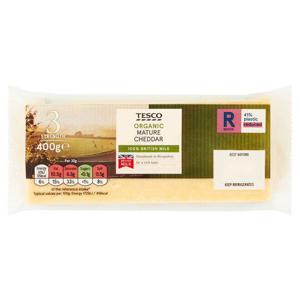 Tesco Organic Mature Cheddar 400G