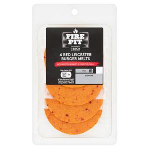 Tesco Firepit 4 Red Leicester Chilli Burger Melts 100G