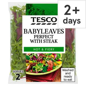 Tesco Babyleaves Perfect Steak Hot & Fiery 70G