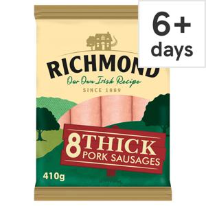 Richmond 8 Thick Pork Sausages 410G