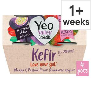 Yeo Valley Organic Kefir Passion Fruit & Mango 4X100g