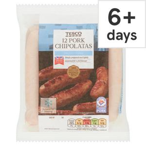 Tesco 12 Pork Chipolatas Chipolatas 375G