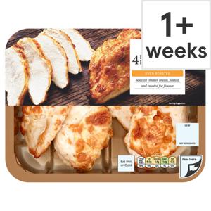 Tesco 4 Ready To Eat Roast Chicken Breasts 485G