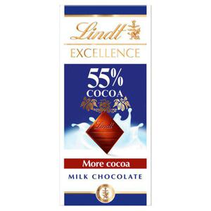 Lindt Excellence 55% Milk Chocolate Cocoa Bar 80G