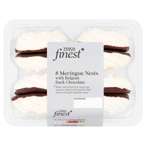 Tesco Finest 8 Meringue Nest Dark Belgian Chocolate