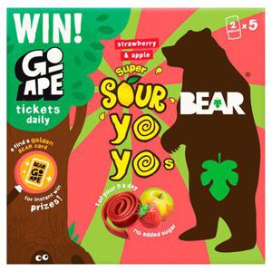 Bear Yoyo Sours Strawberry & Apple 10 Rolls 5 Pack