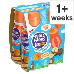 Petits Filous No Added Sugar Banana & Apricot Yogurt Drink 4X100g