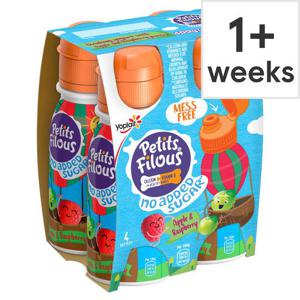 Petits Filous No Added Sugar Raspberry & Apple Yogurt Drink 4X100g