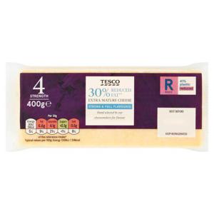 Tesco 30% Reduced Fat Extra Mature Cheese 400G