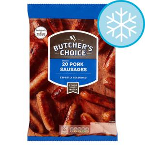 Butcher's Choice 20 Pork Sausages 907G