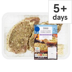 Tesco 2 Garlic & Herb Pork Chops 394G