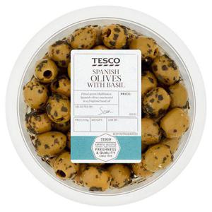 Tesco Spanish Olives With Basil 300G