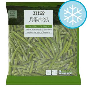 TESCO VERY FINE WHOLE GREEN BEANS 900G