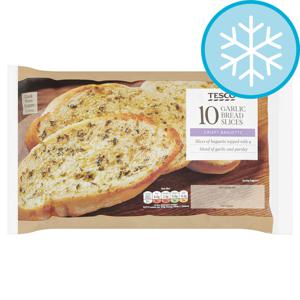 TESCO 10 GARLIC BREAD SLICES 260G