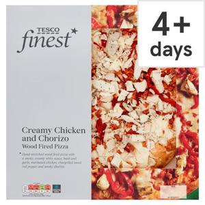 Tesco Finest Creamy Chicken & Chorizo Pizza 412G