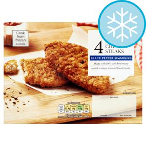 Tesco 4 S/Fried Chicken Steaks 380g