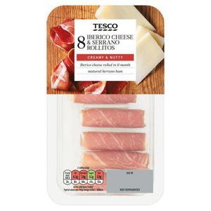 Tesco 8 Iberico Cheese & Serrano Rollitos 88G