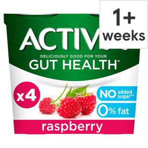 Activiva Yogurt No Added Sugar Raspberry 4X115g