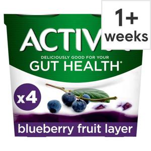 Activia Fusions Blueberry Yogurt 4X120g