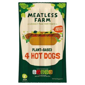 Meatless Farm 4 Plant Based Hotdogs 180G