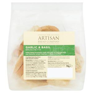 The Artisan Bread Co Garlic & Basil Bruschetta 70G