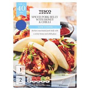 Tesco Spiced Pork Belly With Honey & Chilli 330G