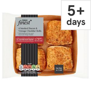 Tesco Finest 4 Skm Bacon & Vintage Cheddar Rolls 188G