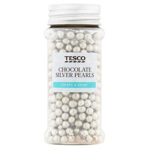 Tesco Chocolate Silver Pearls 55G