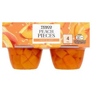 Tesco Peach Pieces In Fruit Juice 4X120g