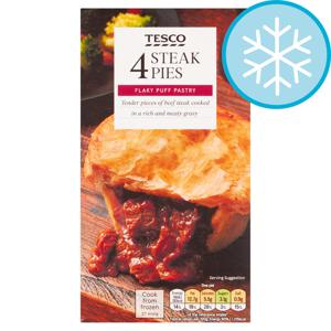 Tesco 4 Steak Pies 568G