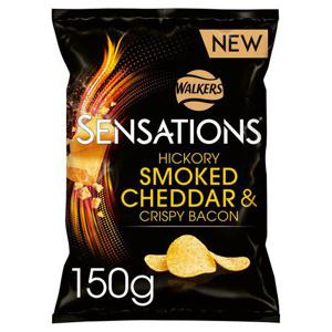 Walkers Sensations Hickory Smoked Cheddar Crispy Bacon150g