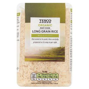 Tesco Organic Easy Cook Long Grain Rice 500G