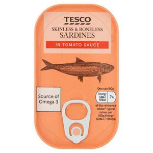 Tesco Skinless & Boneless Sardines In Tomato Sauce 90G