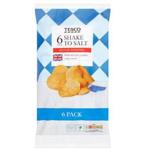 Tesco Shake To Salt Crisps 6X24g