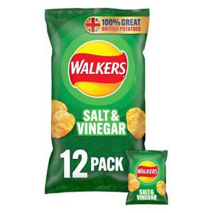 Walkers Salt & Vinegar Multipack Crisps 12X25g