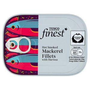 Tesco Finest Hot Smoked Mackerel Fillets & Harissa 110G