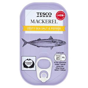 Tesco Mackerel In Salt Lemon & Pepper 125G