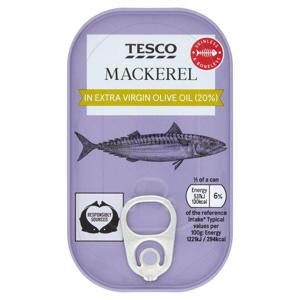 Tesco Mackerel In Extra Virgin Olive Oil 125G