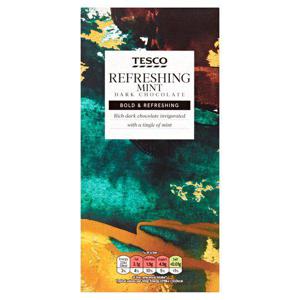 Tesco Refreshing Mint Dark Chocolate 100G