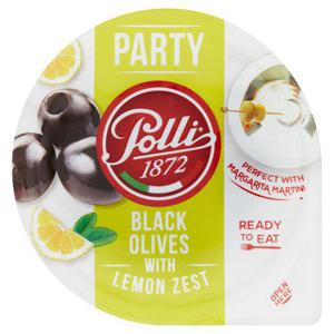 Polli Party Black Olives With Lemon Zest 70G