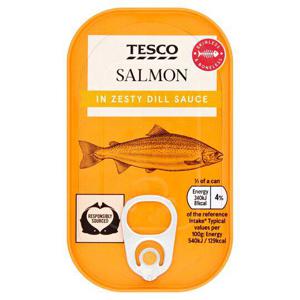 Tesco Skinless & Boneless Salmon In Zesty Dill Sauce 125G