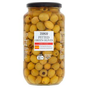 Tesco Pitted Green Olives 920G