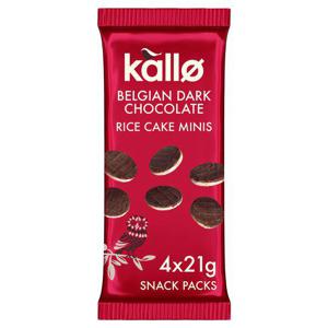 Kallo Mini Dark Chocolate Rice Cakes 4X21g