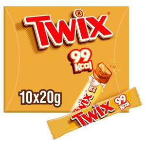 Twix 99K Cal Chocolate Biscuit Bars 10 Pack 200G