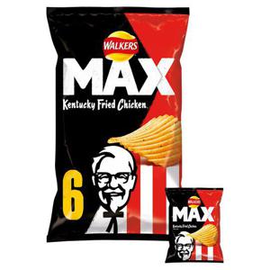 Walkers Max K/Tuck Fried Chicken Crisps 6 X 27G