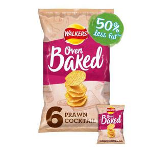 Walkers Oven Baked Prawn Cocktail Crisps 6X25g