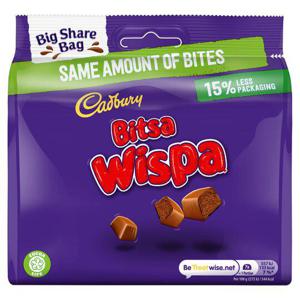 Cadbury Bitsa Wispa Milk Chocolates 222G