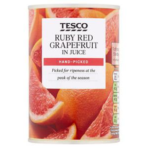 Tesco Ruby Red Grapefruit Segments In Juice 411G