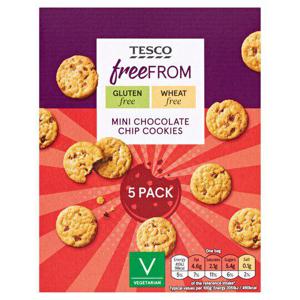 Tesco Free From Mini Chocolate Chip Cookies 5 Pack 100G