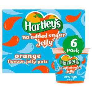 Hartleys No Added Sugar Orange Jelly Pots 6X115g